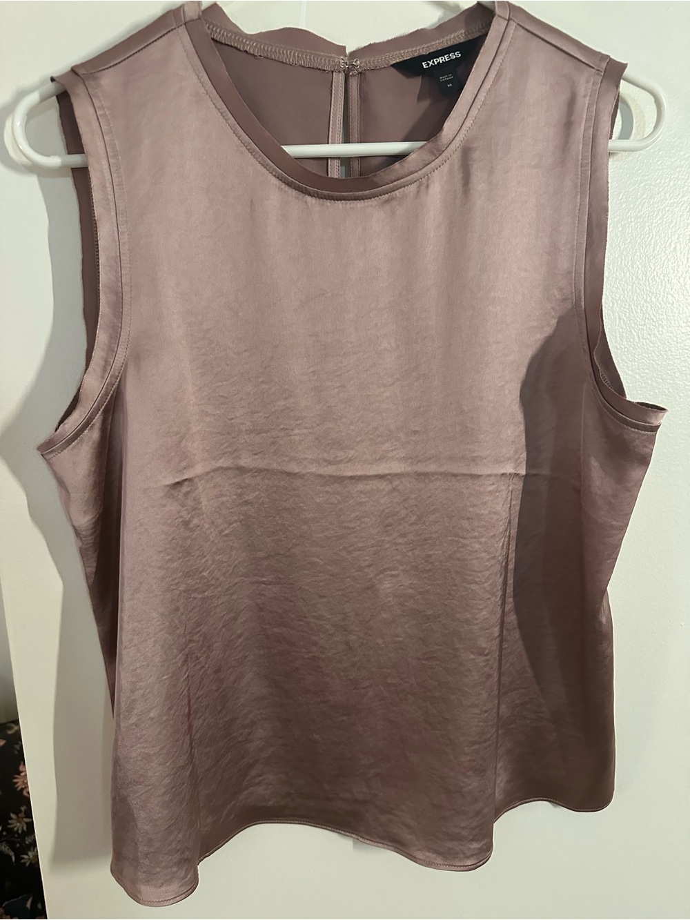 Express Mauve Satin-Look Sleeveless Shell Top